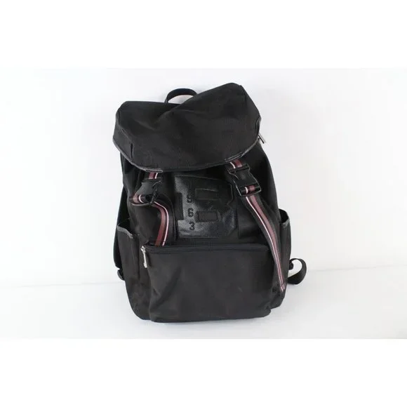 Ben Sherman Big Logo Spell Out Leather Strap Buckle Top Backpack Book Bag Pack Ben Sherman Faux Leather Slim 15.6 main image 2